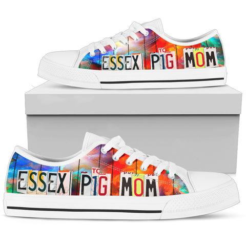 Essex Pig Mom Print Low Top Canvas Shoes for Women