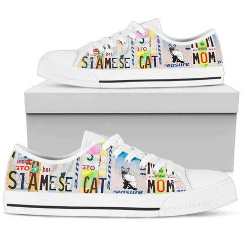 Women's Low Top Canvas Shoes For Siamese cat Mom