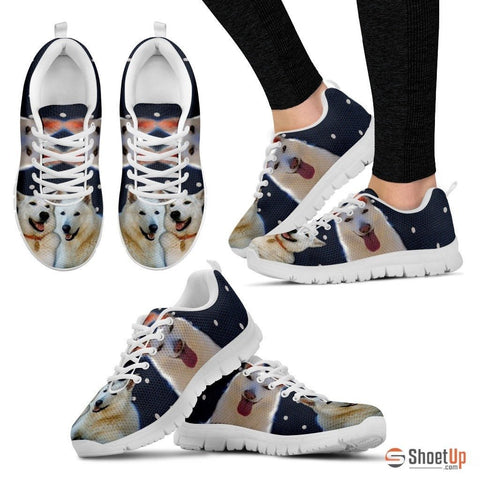 Customized(2093) Dog (White/Black) Running Shoes For Women