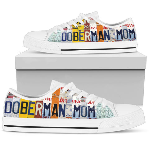 Amazing Doberman Mom Print Low Top Canvas Shoes For Women