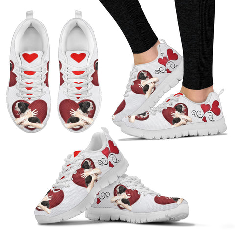 Valentine's Day SpecialBoston Terrier in heart Print Running Shoes For Women