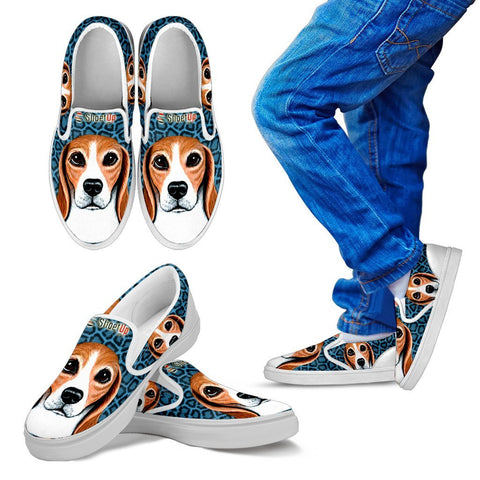 Amazing Beagle PrintKid's Slip Ons