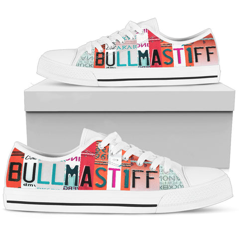 Bullmastiff Mom Print Low Top Canvas Shoes For Women- Limited Edition