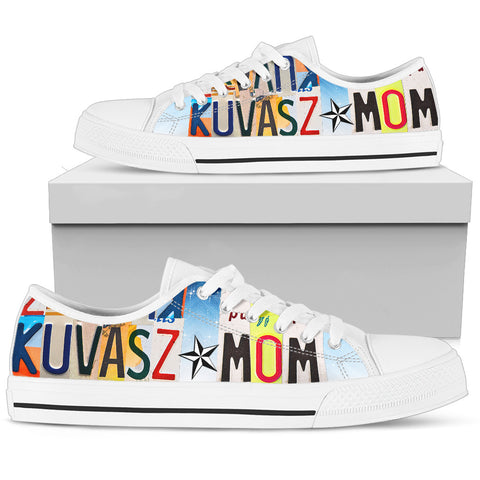 Lovely Kuvasz Mom Print Low Top Canvas Shoes For Women