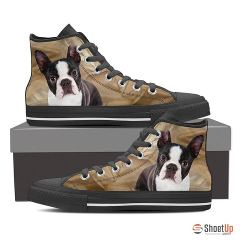 Boston Terrier DogWomen's High Top Canvas Shoes