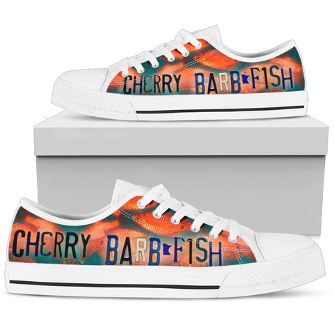 Cherry Barb Fish Mom Print Low Top Canvas Shoes for Women
