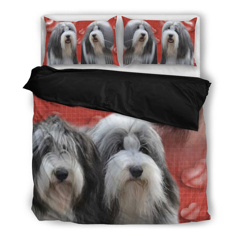Valentine's Day SpecialBearded Collie Red Print Bedding Set