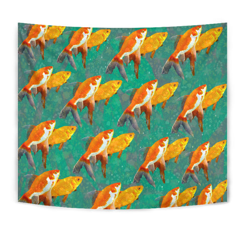 Lovely Gold Fish Print Tapestry