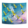 Blue And Yellow Macaw Parrot Print Tapestry