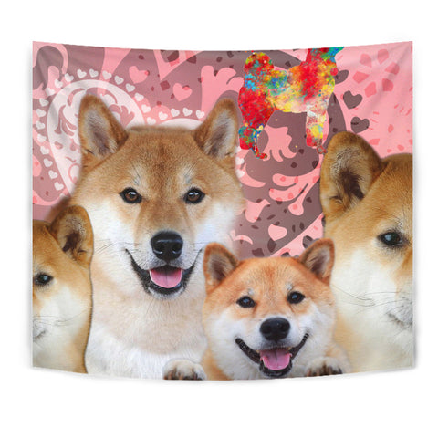 Cute Shiba Inu Dog Print Tapestry