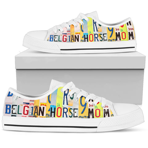 Women's Low Top Canvas Shoes For Belgian Horse Mom