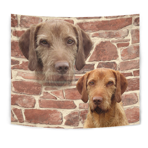 Wirehaired Vizsla On Wall Print Tapestry