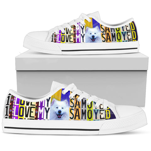 Women's Low Top Canvas Shoes For Samoyed Lovers