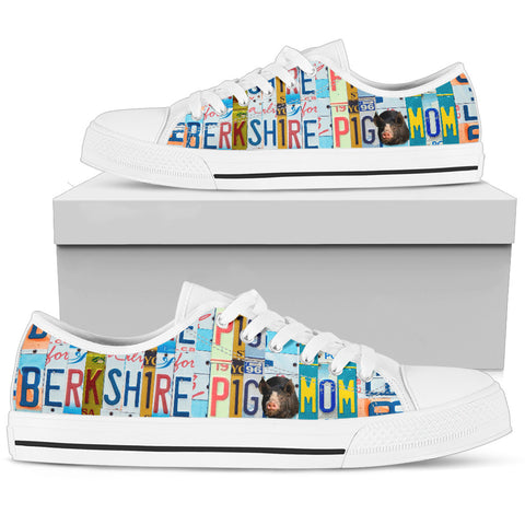 Berkshire Pig Print Low Top Canvas Shoes for Women