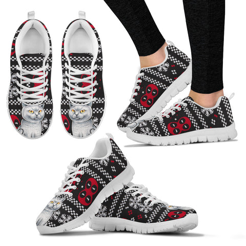 British Shorthair Cat Christmas Print Running Shoes For Women