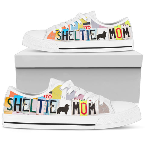 Sheltie Mom Print Low Top Canvas Shoes for Women