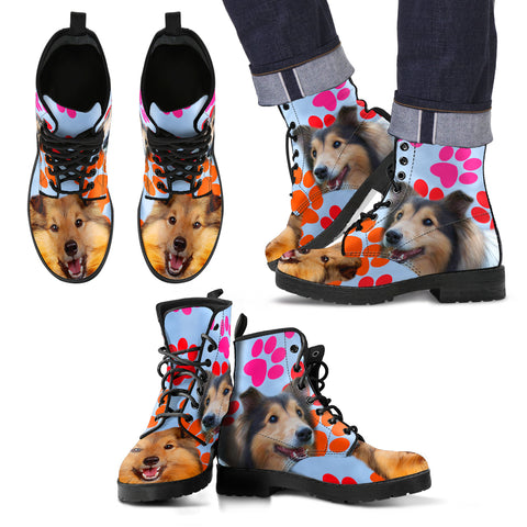 Shetland Sheepdog Print Boots For Men