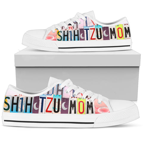 Lovely Shih Tzu Mom Print Low Top Canvas Shoes For Women