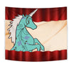 Unicorn Print Red Tapestry