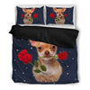 Valentine's Day SpecialChihuahua With Rose Print Bedding Set