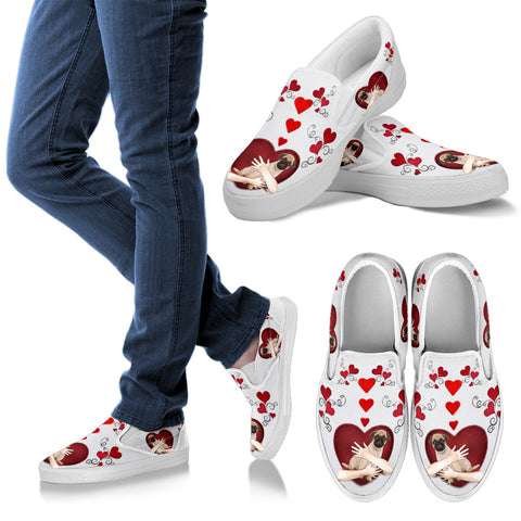 Valentine's Day SpecialPug Dog Slip Ons For Women