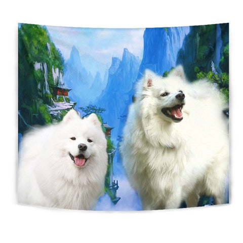 American Eskimo Dog Print Tapestry