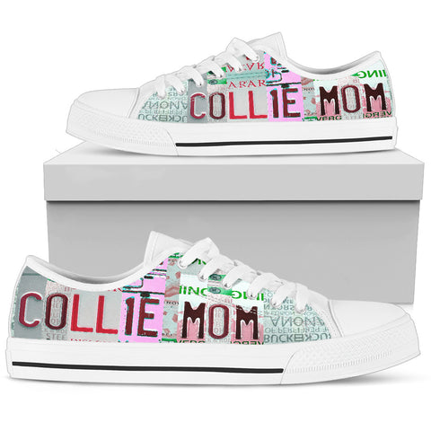Collie Mom Print Low Top Canvas Shoes For Women- Limited Edition