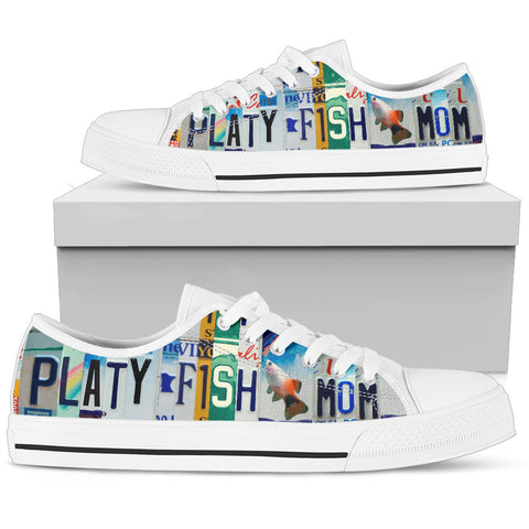 Platy Fish Print Low Top Canvas Shoes For Women