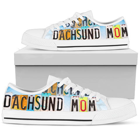 Dachshund Mom Print Low Top Canvas Shoes For Women