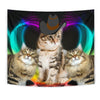 Cute Siberian Cat Print Tapestry