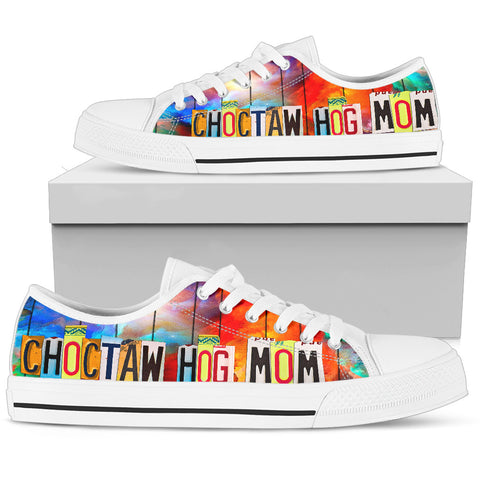 Choctaw Hog Mom Print Low Top Canvas Shoes for Women