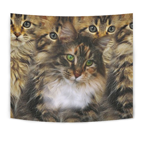 Cute Maine Coon Cat Print Tapestry