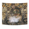 Cute Maine Coon Cat Print Tapestry