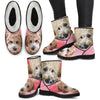 Goldendoodle Print Faux Fur Boots For Women