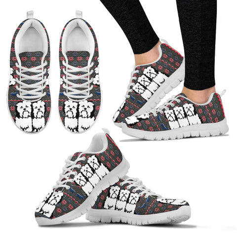 Havanese Dog Print Christmas Running Shoes For Women