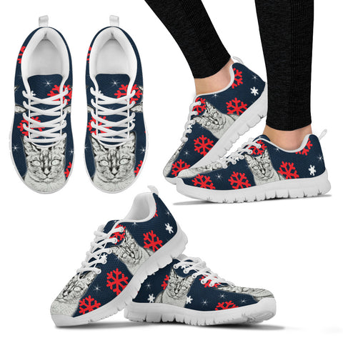 Tonkinese Cat Print Christmas Running Shoes For Women