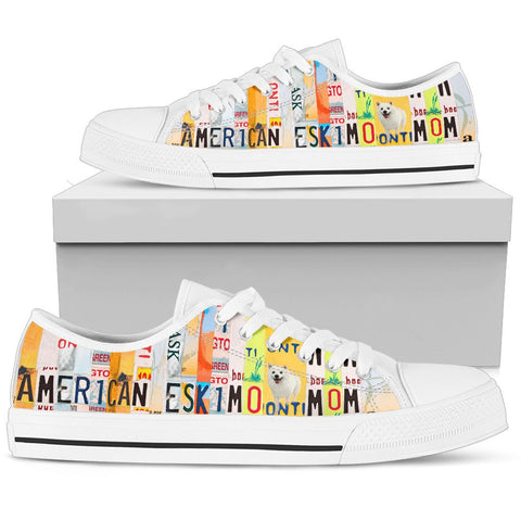 American Eskimo Mom Print Low Top Canvas Shoes For Women