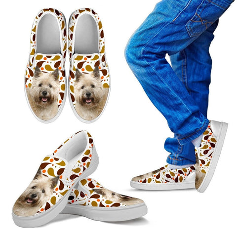 Cairn Terrier Dog Print Slip Ons For KidsExpress Shipping