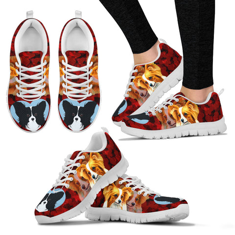 Valentine's Day SpecialPapillon Dog Print Running Shoes For Women
