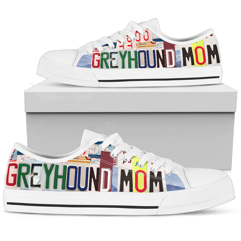 Cute Greyhound Mom Print Low Top Canvas Shoes For Women