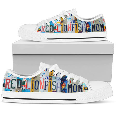 Red Lionfish Low Top Canvas Shoes For Women