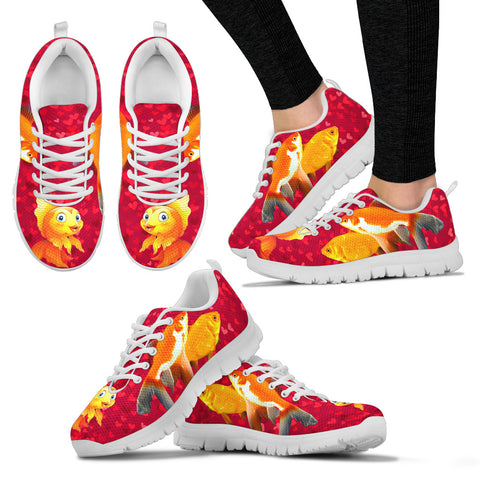 Valentine's Day SpecialGoldfish On Red Print Running Shoes For Women