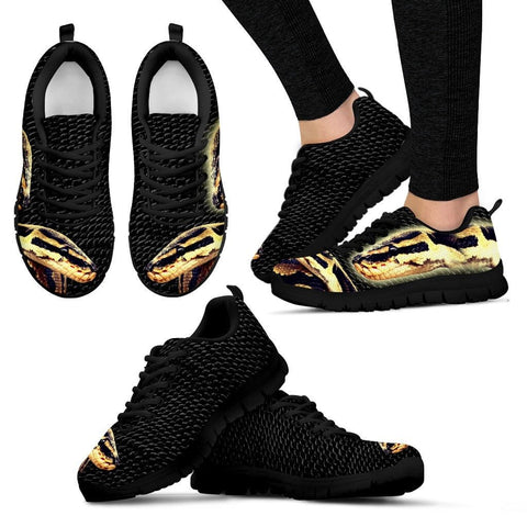 Customized Snake Print(Black) Running Shoes For WomenExpress ShippingDesigned By Tracy Neill