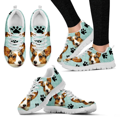 Corgi Dog Print(Black/White) Running Shoes For WomenExpress ShippingDesigned By Christina Jensen