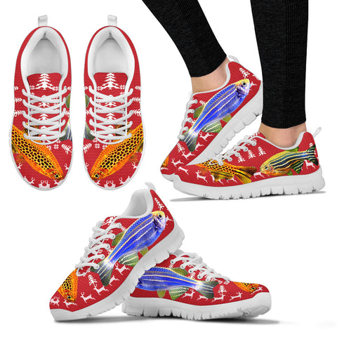 Slender Danios Fish Print Christmas Running Shoes For Women