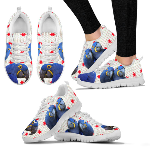 Hyacinth Macaw Parrot Print Christmas Running Shoes For Women