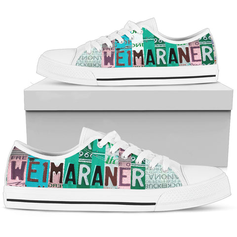 Weimaraner Mom Print Low Top Canvas Shoes For Women- Limited Edition