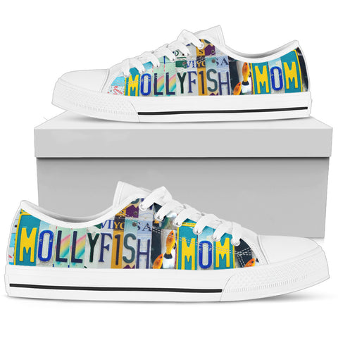 MollyFish Print Low Top Canvas Shoes for Women
