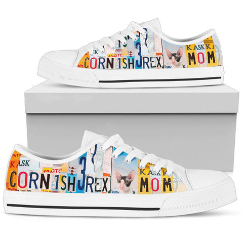Cornish Rex Mom Print Low Top Canvas Shoes for Women