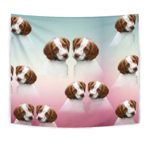 Brittany dog Print Tapestry